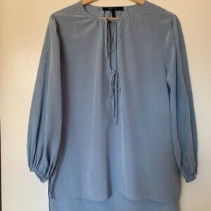 BCBG Loose-fitting pale blue blouse, 100% silk